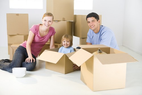 Moving van and household boxes in a Haringey residential street