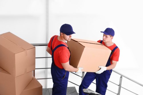 Household items organised for transport during a local removals job