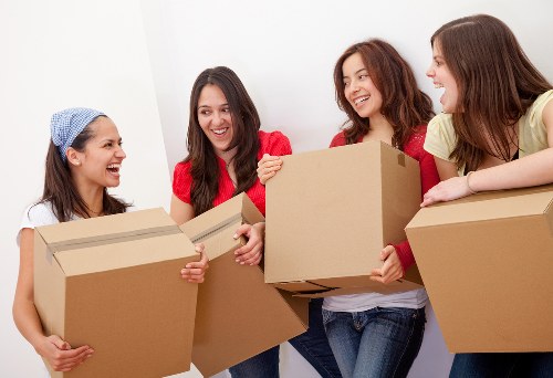 Packed boxes and furniture ready for storage in Haringey