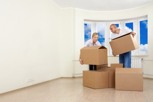Household items packed for a local relocation in Haringey