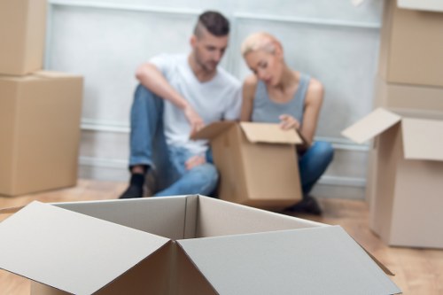Loading boxes and furniture into a van for a local move