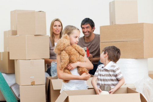Careful loading for a commercial move in a busy North London area